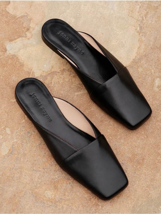 Jenni Kayne Shoes - JENNI KAYNE Mia Mule Black Leather square toe slide Italy Sz 40, 9
